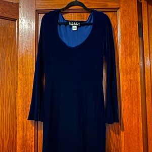 Blue Velvet Vintage Nicole Miller stretch velvet dress